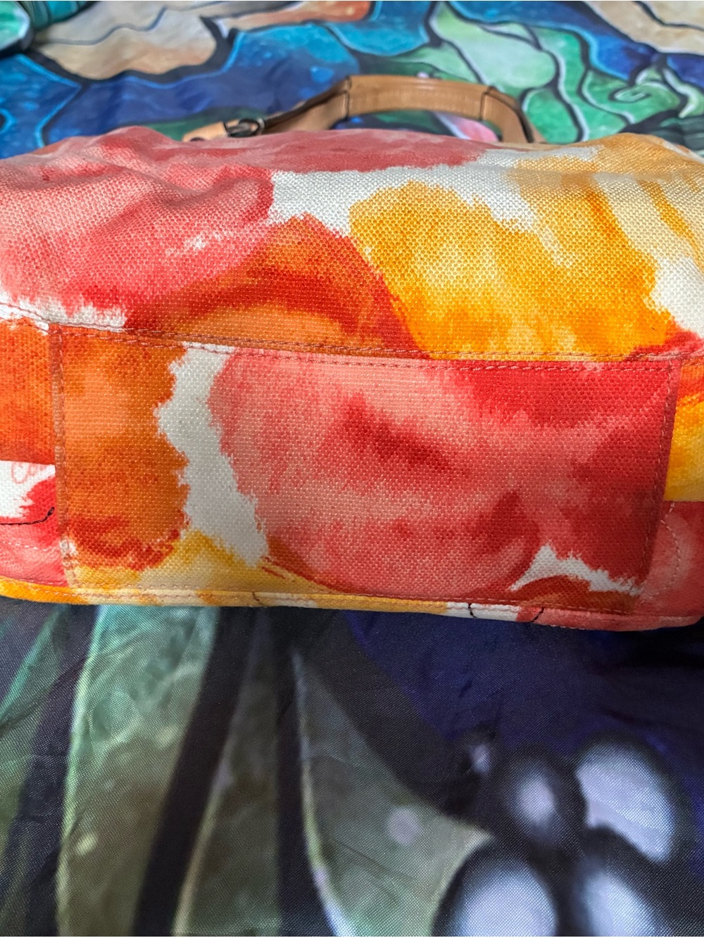 Coach Floral Canvas Hobo Bag in Pink, Yellow & Tan - Picture 3 of 6